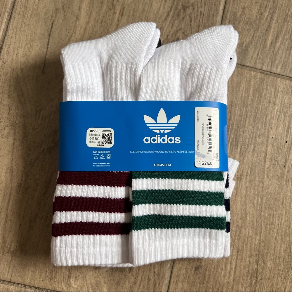 Adidas Originals Trefoil Roller Crew Socks 6 Pack - Picture 3 of 6